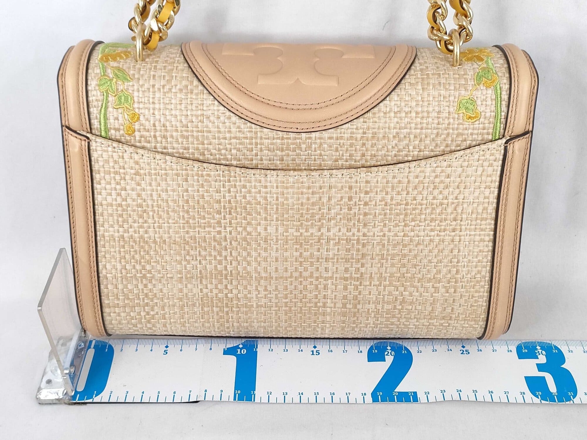 Tory Burch Limited Edition Printed Straw Fleming Convertible Shoulder Bag image 2