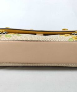 Tory Burch Limited Edition Printed Straw Fleming Convertible Shoulder Bag - Image 7