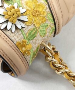 Tory Burch Limited Edition Printed Straw Fleming Convertible Shoulder Bag - Image 5