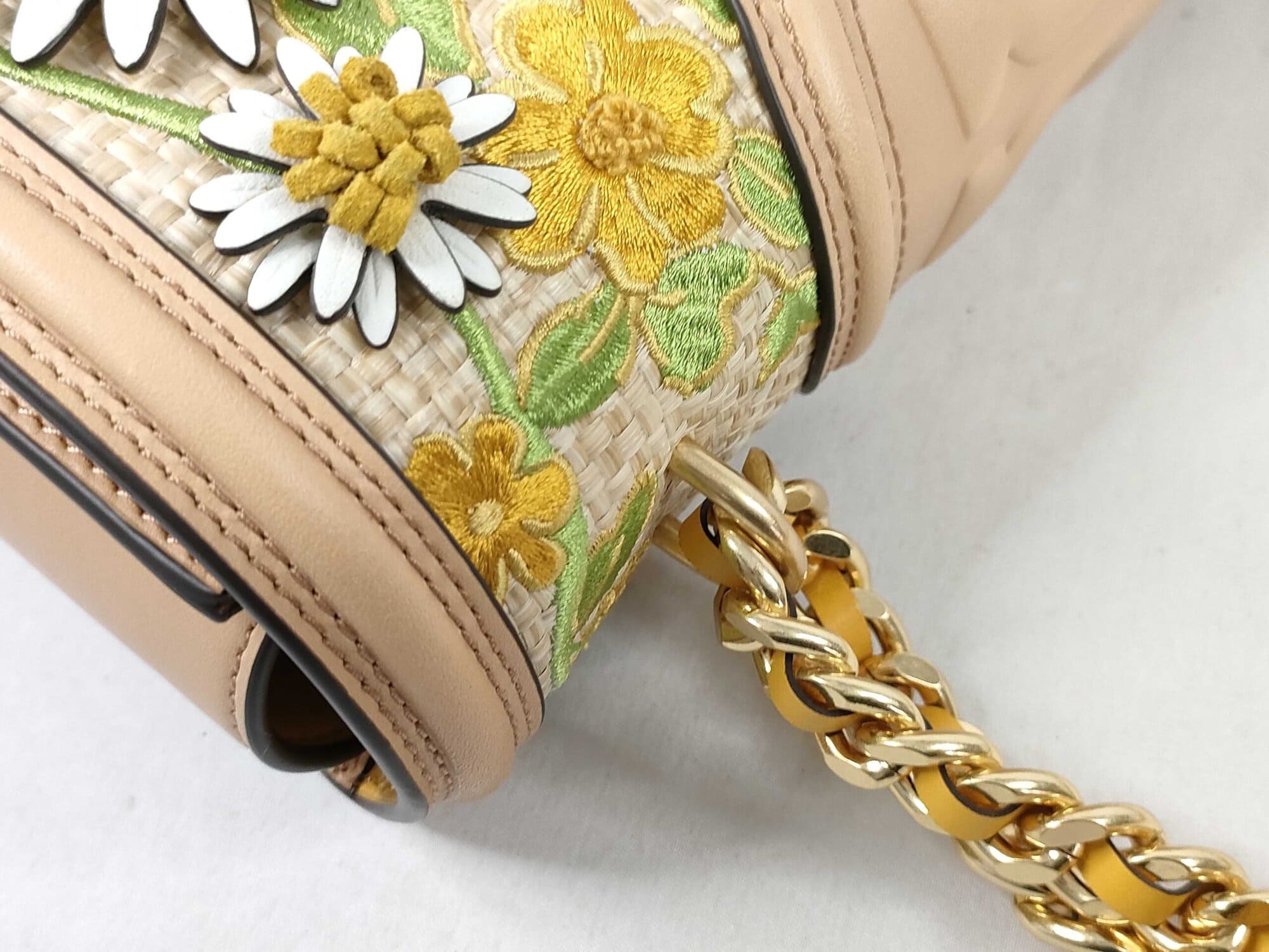 Tory Burch Limited Edition Printed Straw Fleming Convertible Shoulder Bag image 5