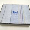 Vintage Celine Paris Blue Horse Carriage Stripe Towel Blanket