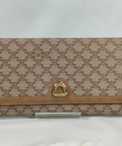 Vintage Celine Macadam Canvas Long Kiss-Lock Continental Wallet
