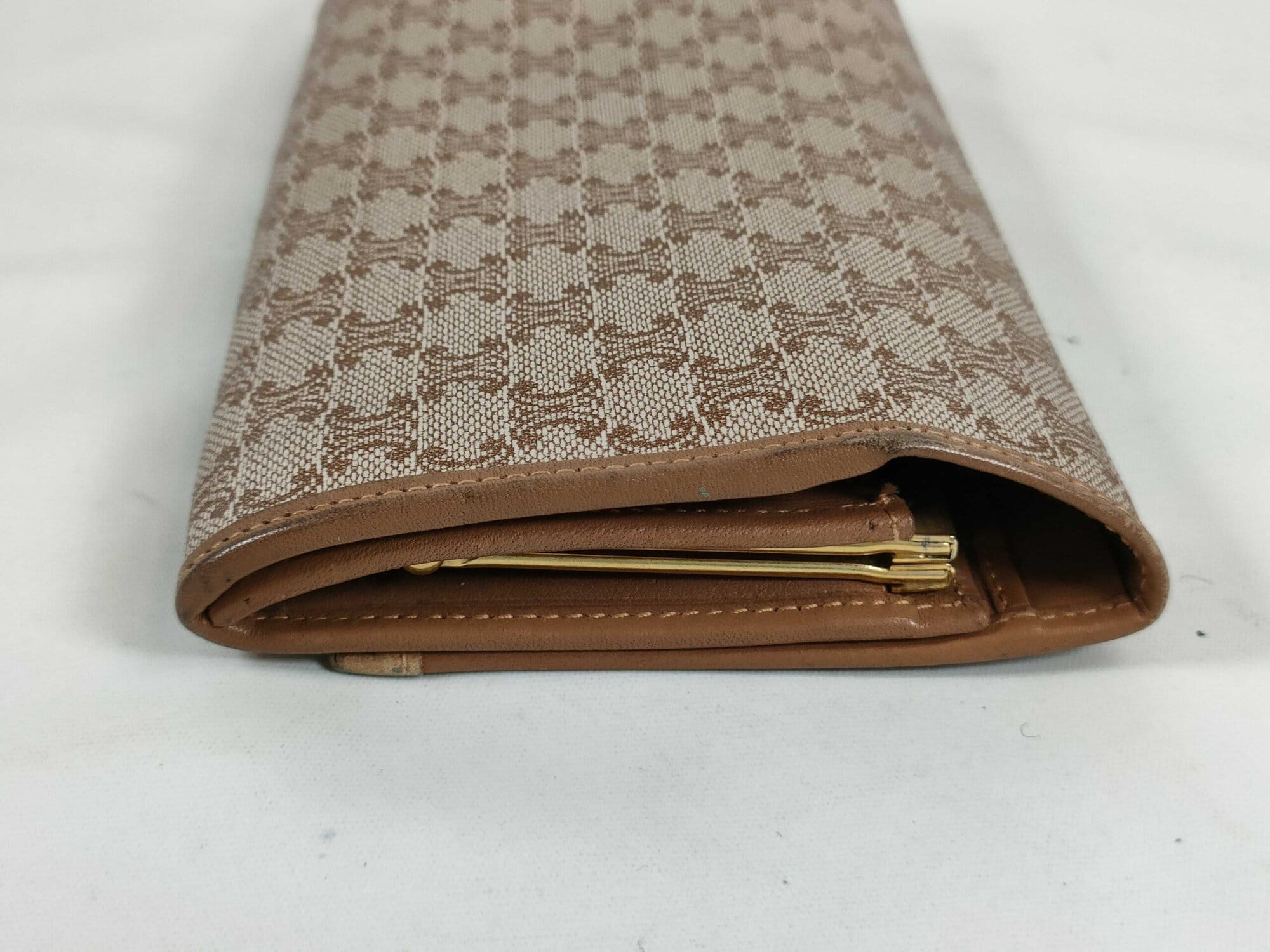 Vintage Celine Macadam Canvas Long Kiss-Lock Continental Wallet - Image 4