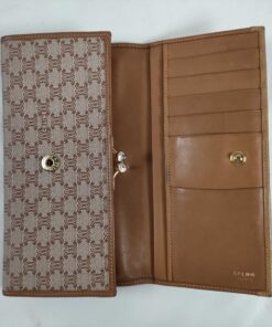 Vintage Celine Macadam Canvas Long Kiss-Lock Continental Wallet - Image 9