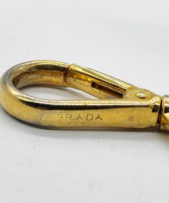 Prada Peonia Pink Saffiano Leather Heart Bow Keychain Bag Charm - Image 6