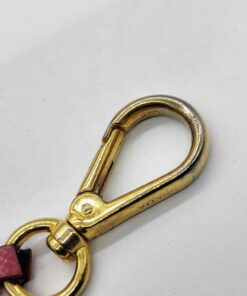 Prada Peonia Pink Saffiano Leather Heart Bow Keychain Bag Charm - Image 3