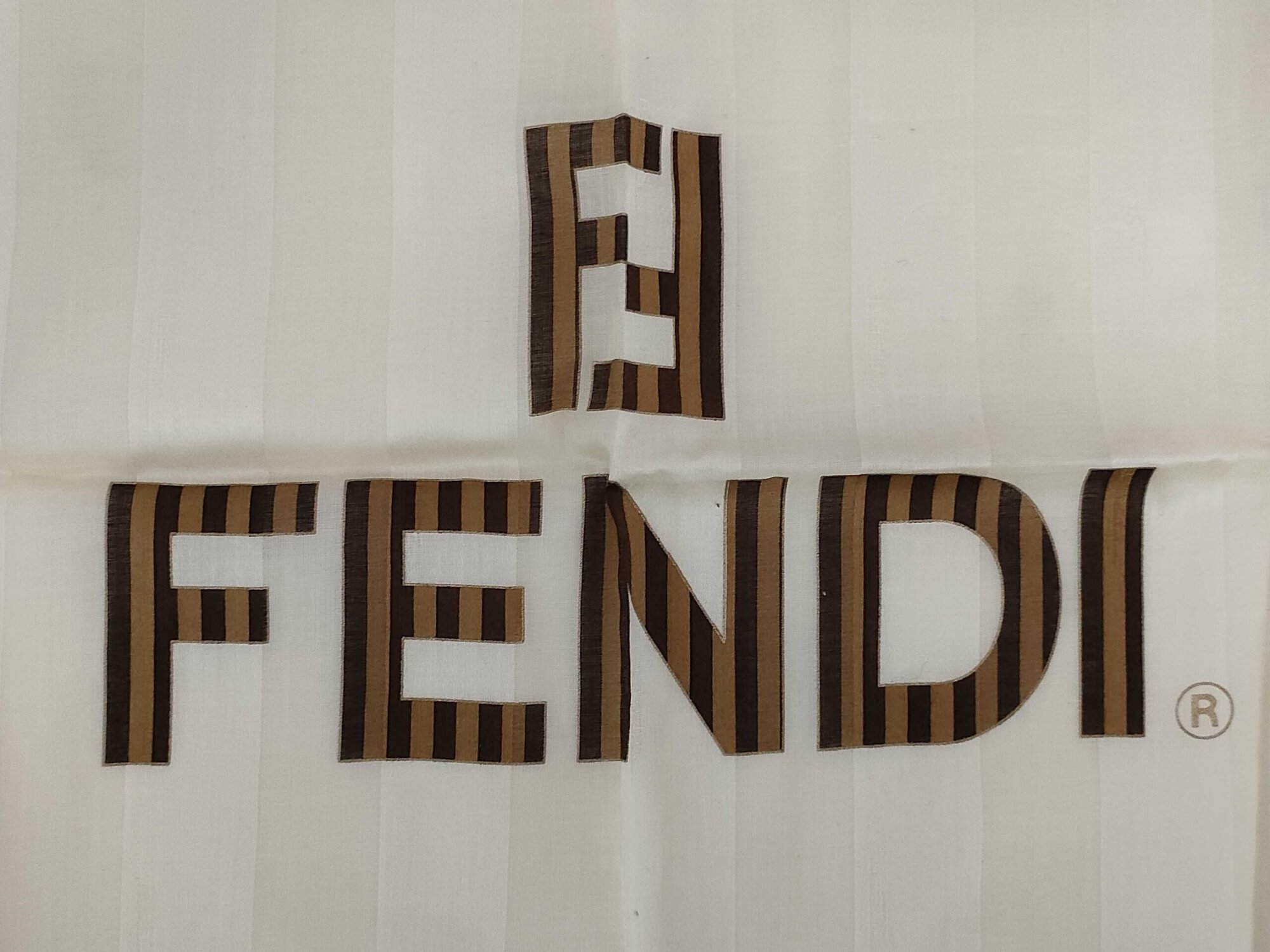 Fendi Zucca Monogram Belt & Chain Print Cotton Pocket Square Handkerchief - Image 8