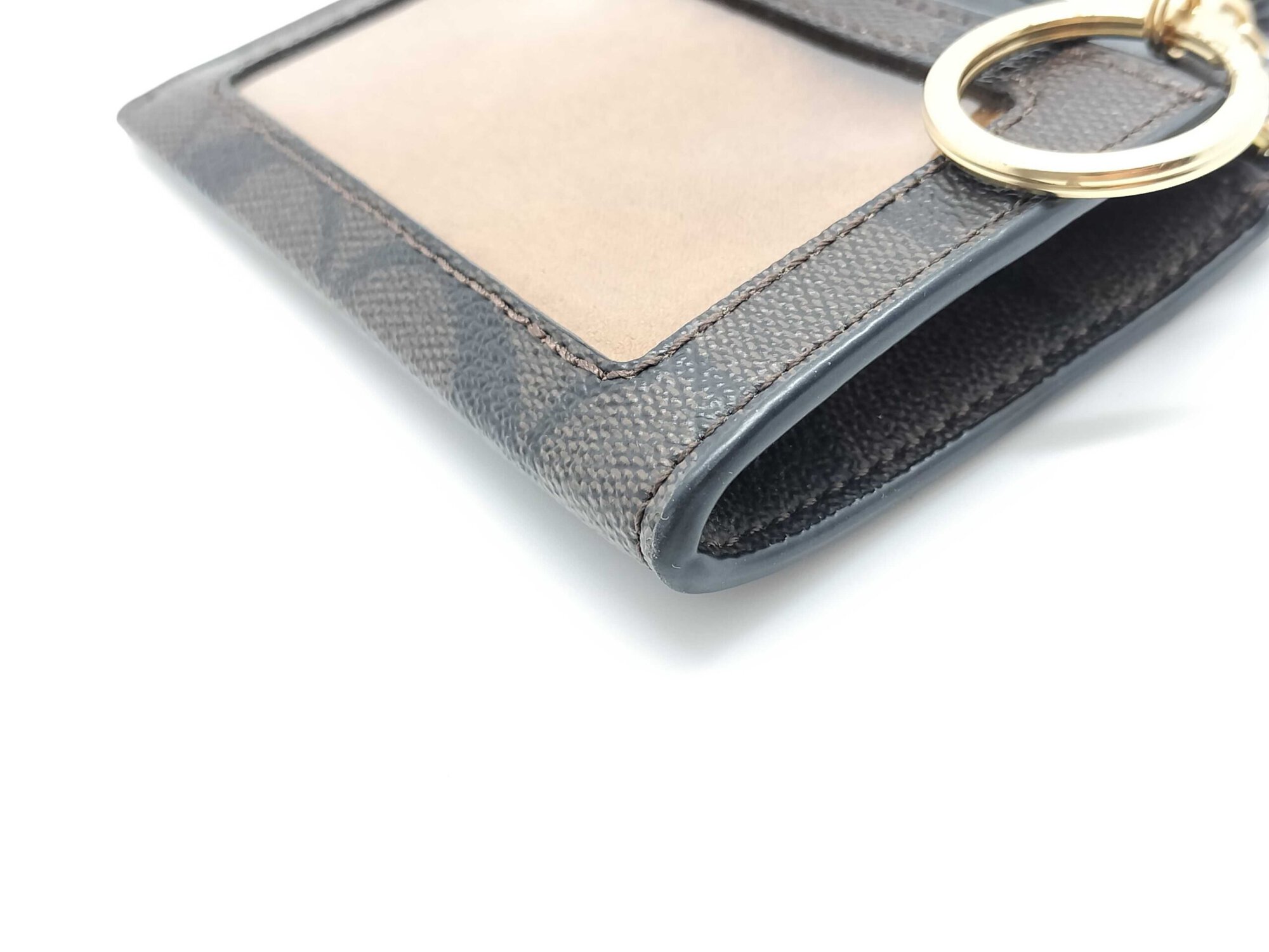 Coach Mahogany Black Signature Canvas Mini Skinny ID Case image 3
