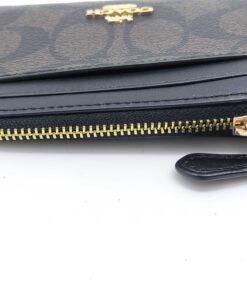 Coach Mahogany Black Signature Canvas Mini Skinny ID Case - Image 6