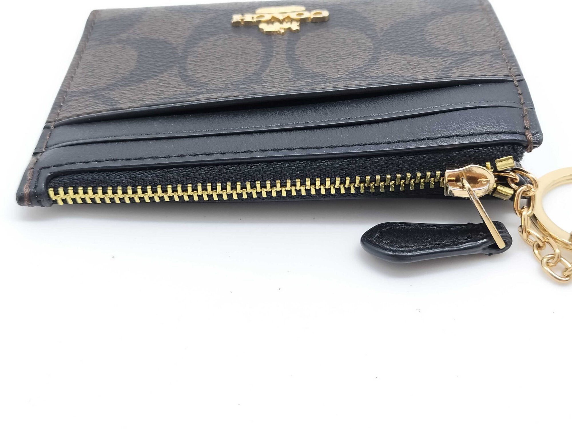 Coach Mahogany Black Signature Canvas Mini Skinny ID Case image 6