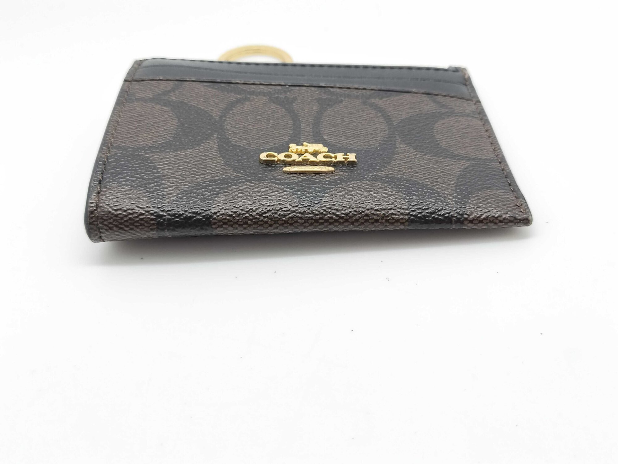 Coach Mahogany Black Signature Canvas Mini Skinny ID Case image 4