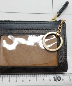 Coach Mahogany Black Signature Canvas Mini Skinny ID Case - Image 2