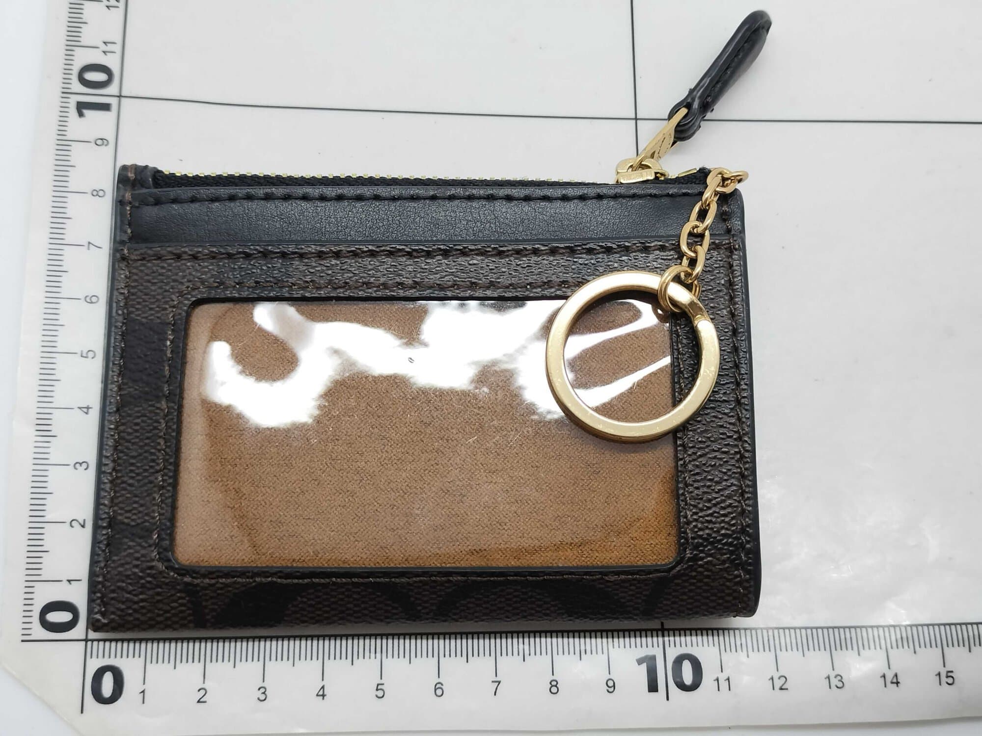 Coach Mahogany Black Signature Canvas Mini Skinny ID Case image 2