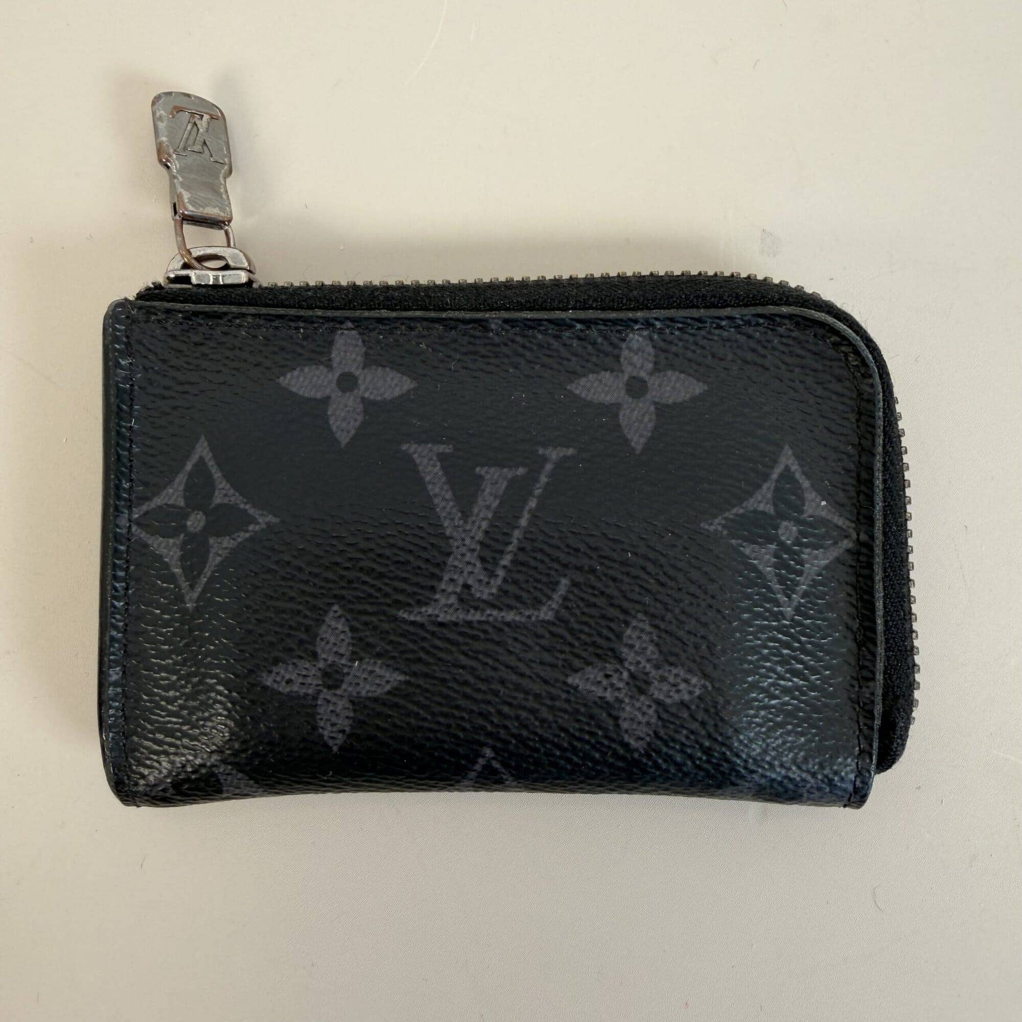 Louis Vuitton Monogram Eclipse Porte Monnaie Jour (or Pochette Clé) coin/key case