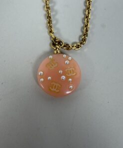 Authentic Vintage Chanel Coco Mark Faux Pearl Drop Pendant Necklace