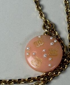 Chanel Coco Mark Faux Pearl Drop Pendant Necklace Vintage - Image 4