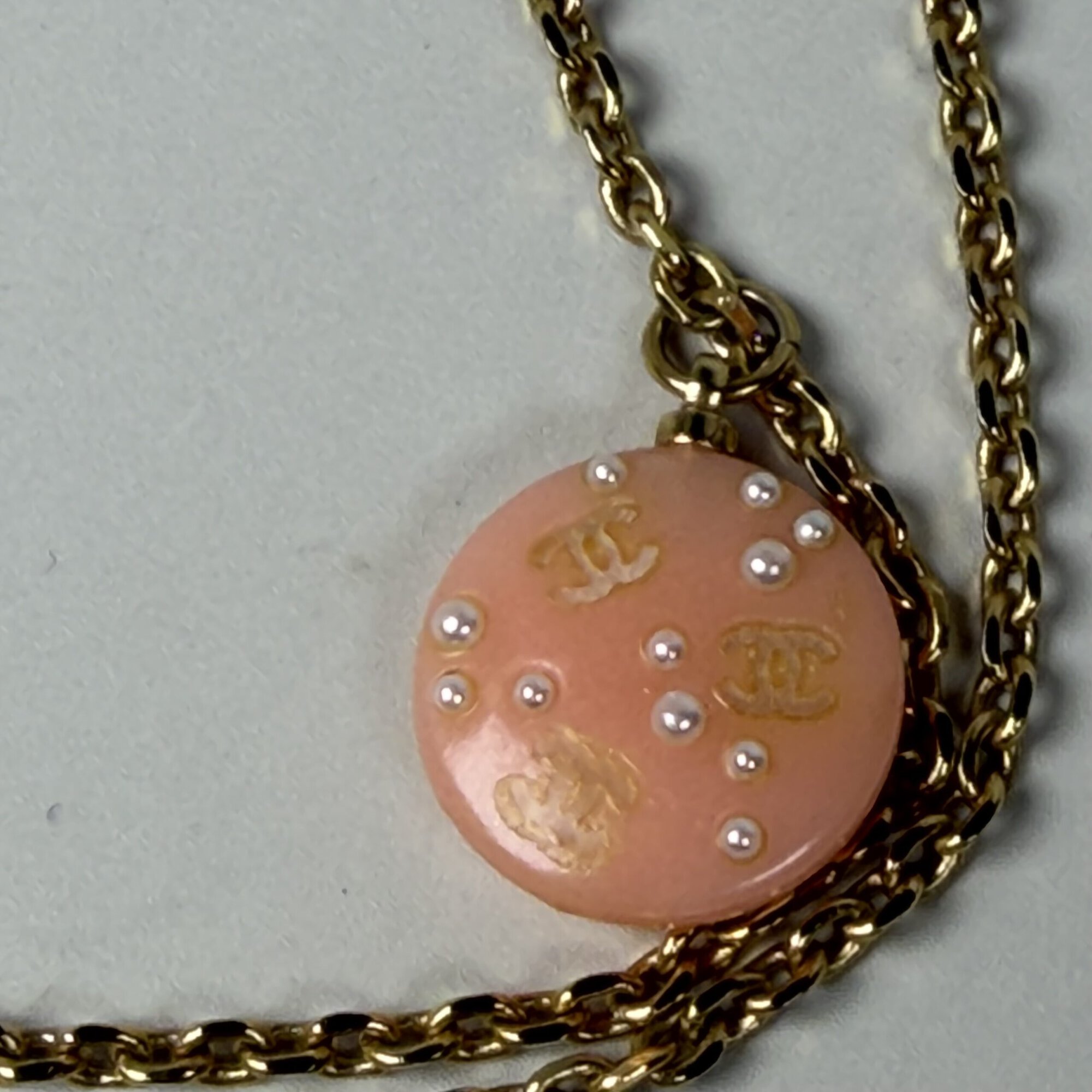 Chanel Coco Mark Faux Pearl Drop Pendant Necklace Vintage - Image 4