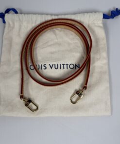 Louis Vuitton Vachetta Leather Thin Crossbody Bag Strap Gold Hardware W/Dust Bag 47 in