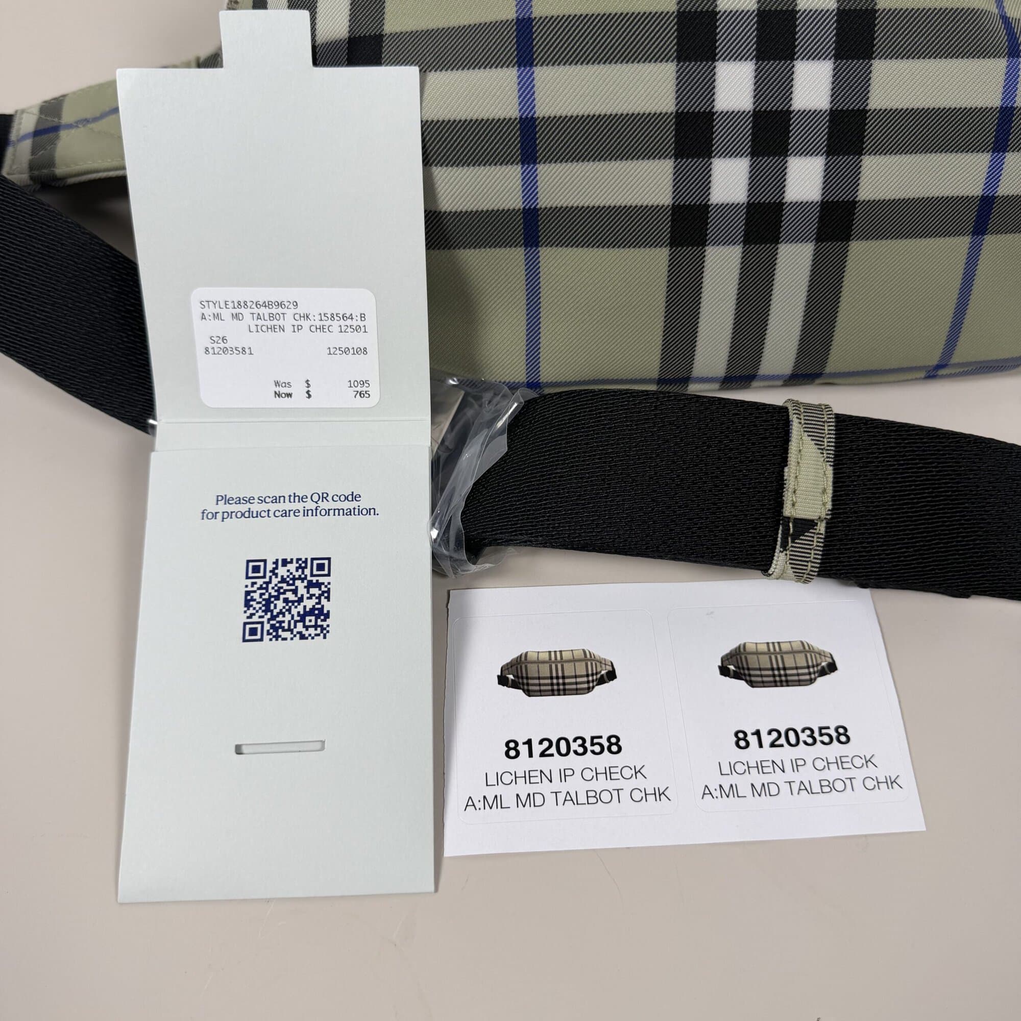 Burberry Lichen Green Check Medium Talbot Bum Bag - Image 5