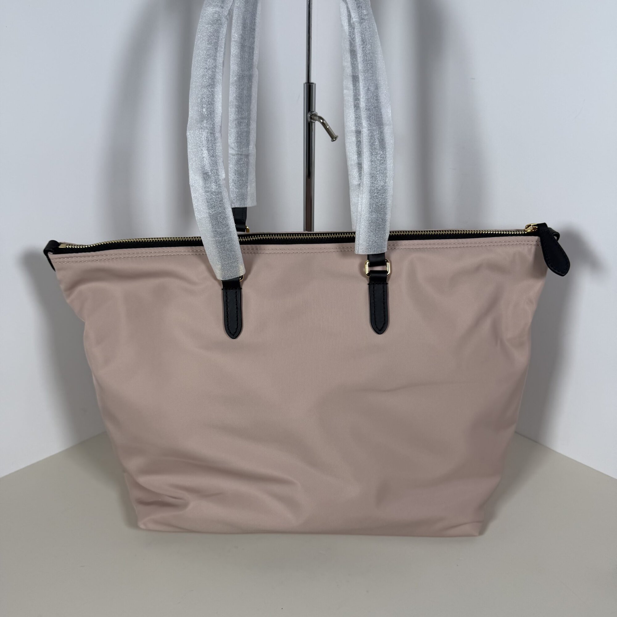 Burberry Rose Beige Nylon LG Zip Tote