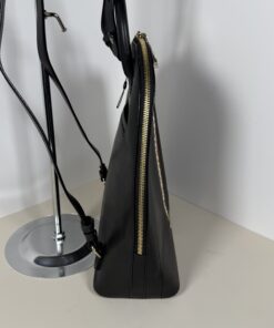 Brahmin Black Smooth Leather Dartmouth Stripe Hybrid Backpack
