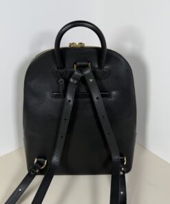 Brahmin Black Smooth Leather Dartmouth Stripe Hybrid Backpack