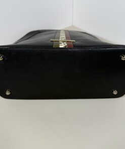 Brahmin Black Smooth Leather Dartmouth Stripe Hybrid Backpack