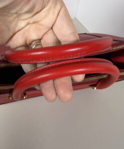 MCM Milano Red Saffiano Leather Medium Two-Way Tote Bag