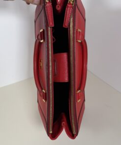 MCM Milano Red Saffiano Leather Medium Two-Way Tote Bag