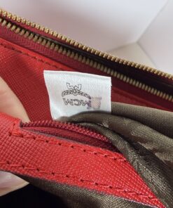 MCM Milano Red Saffiano Leather Medium Two-Way Tote Bag