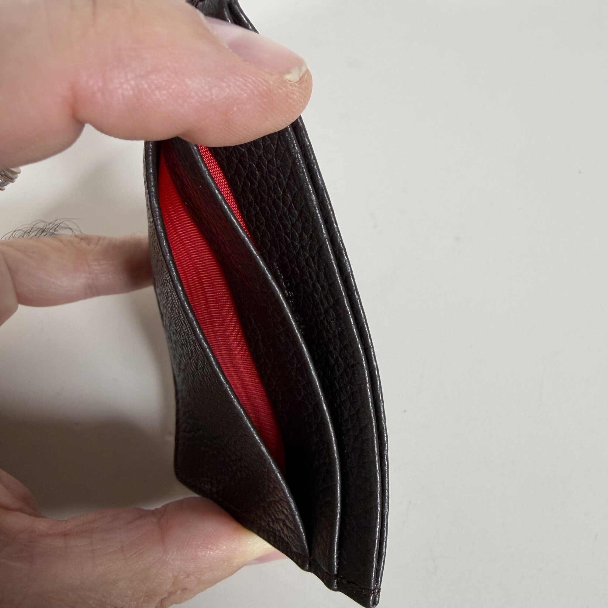 Christian Louboutin Black Grained Leather Kios Spikes Card Holder image 5