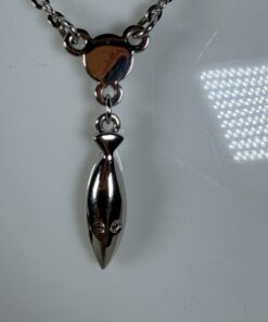 Swarovski Silver Tone Clear Crystal Marquise Leaf & Drop Pendant Necklace