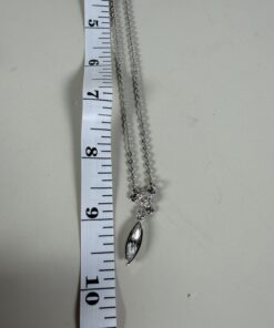 Swarovski Silver Tone Clear Crystal Marquise Leaf & Drop Pendant Necklace