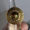 Vintage Gianni Versace Gold Tone Multicolor Crystal Medusa Ring
