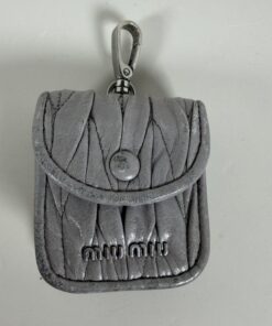 Miu Miu Nube Grey Matelassé Nappa Leather Multi-Functional Bag Charm