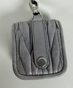 Miu Miu Nube Grey Matelassé Nappa Leather Multi-Functional Bag Charm