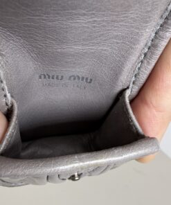 Miu Miu Nube Grey Matelassé Nappa Leather Multi-Functional Bag Charm