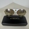 Versace Gold & White Leather Medusa Rock Icon Aviator Sunglasses