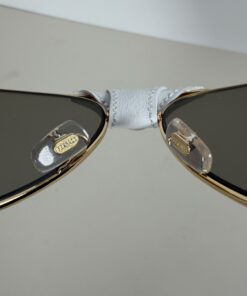 Versace Gold & White Leather Medusa Rock Icon Aviator Sunglasses