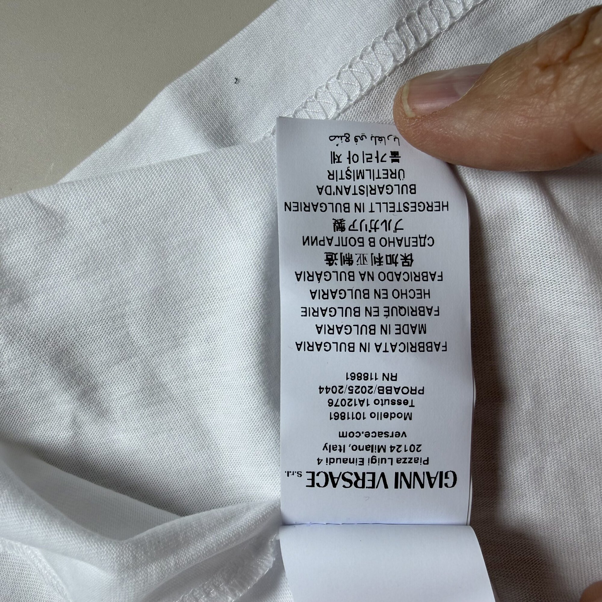 Versace NWT White & Orange Medusa Greca Circular Logo T-Shirt size XL mens image 3
