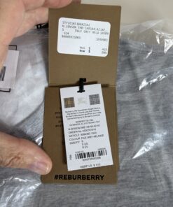 Burberry NWT Pale Grey Melange Jenson Embroidered Logo T-Shirt
