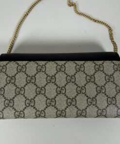 Gucci Small GG Supreme Padlock Continental Wallet on Chain