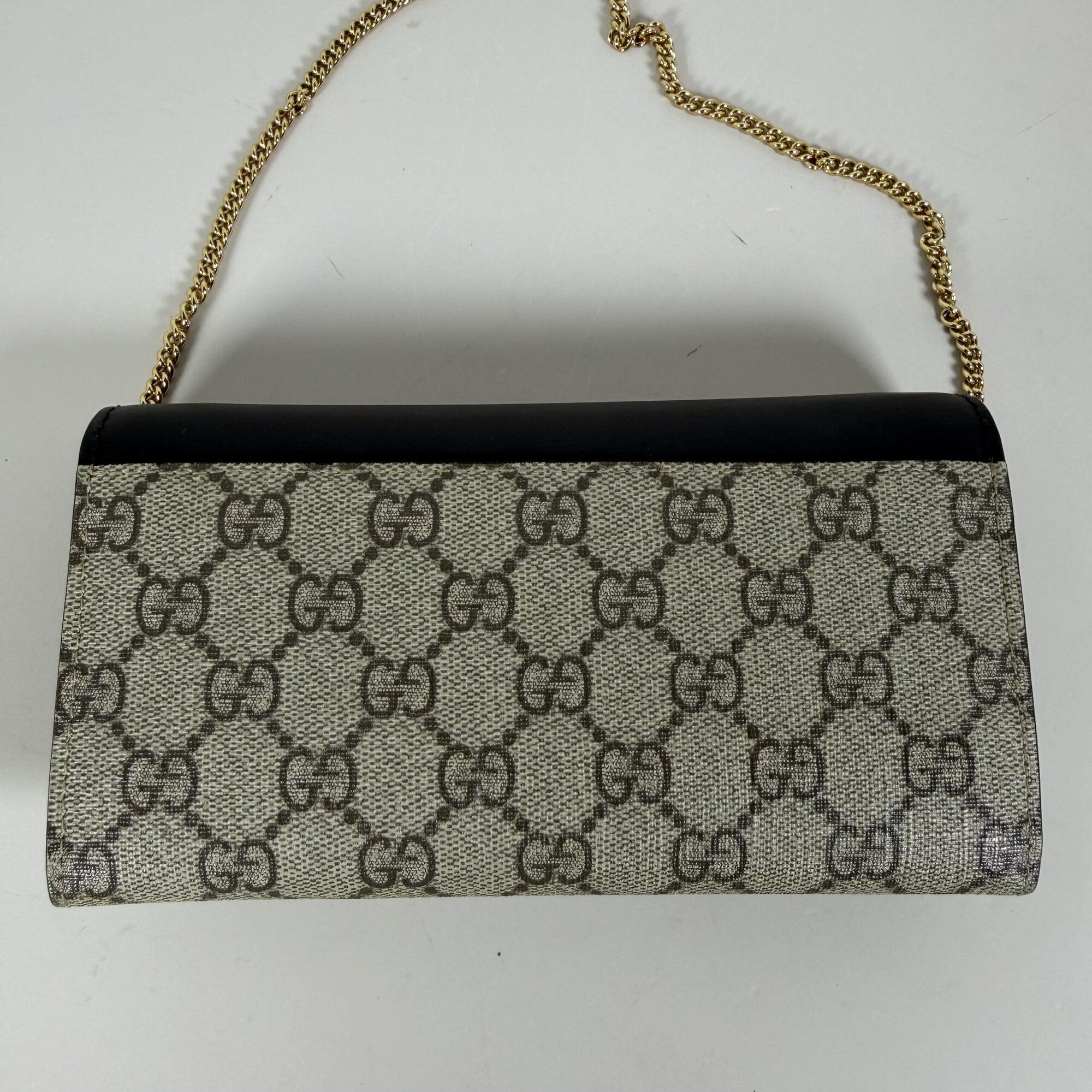 Gucci Small GG Supreme Padlock Continental Wallet on Chain