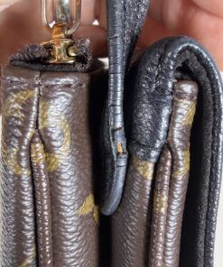 Louis Vuitton Monogram Noir Black Leather Twice Pochette Crossbody Bag - Image 5