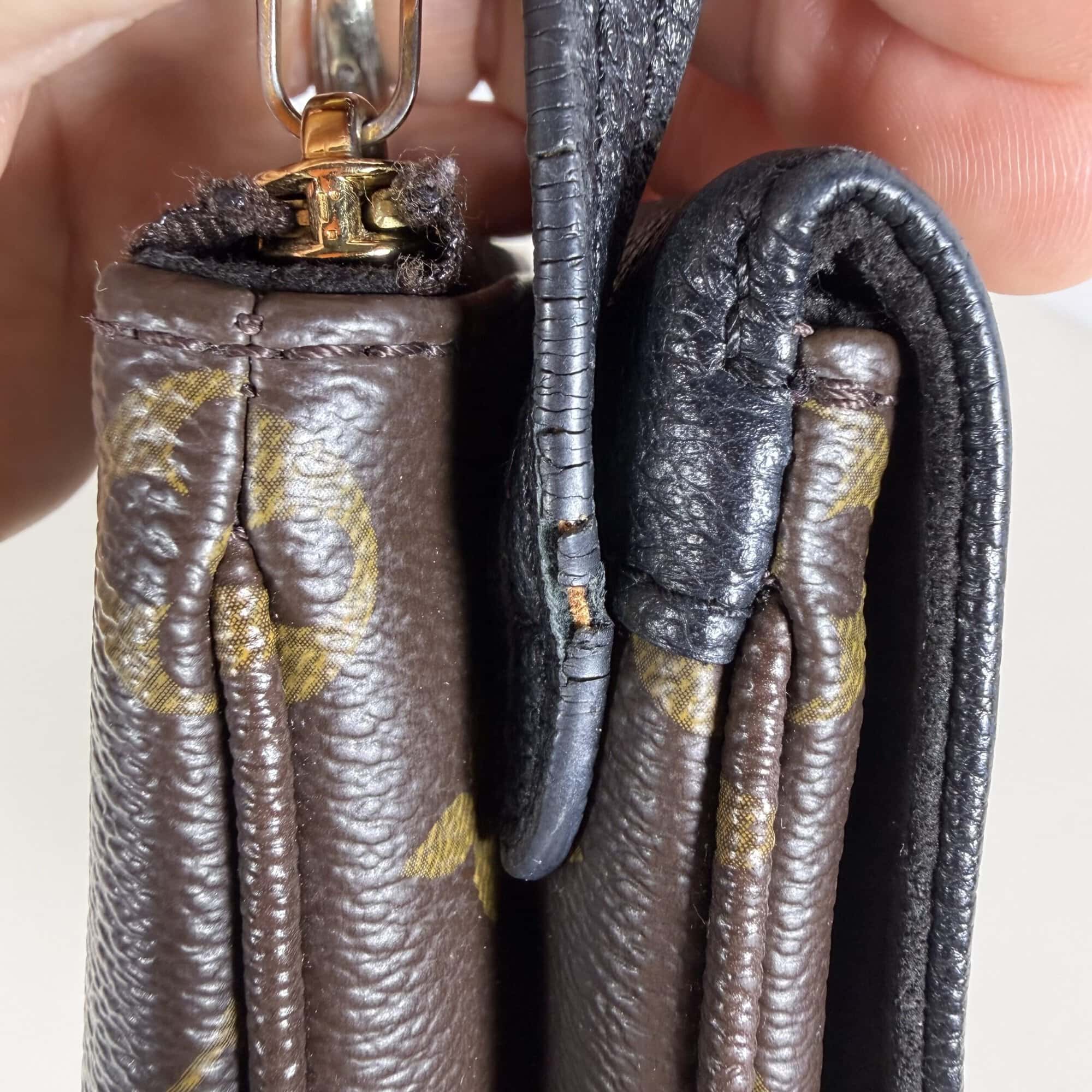 Louis Vuitton Monogram Noir Black Leather Twice Pochette Crossbody Bag - Image 5