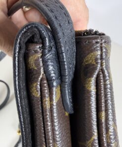 Louis Vuitton Monogram Noir Black Leather Twice Pochette Crossbody Bag - Image 8