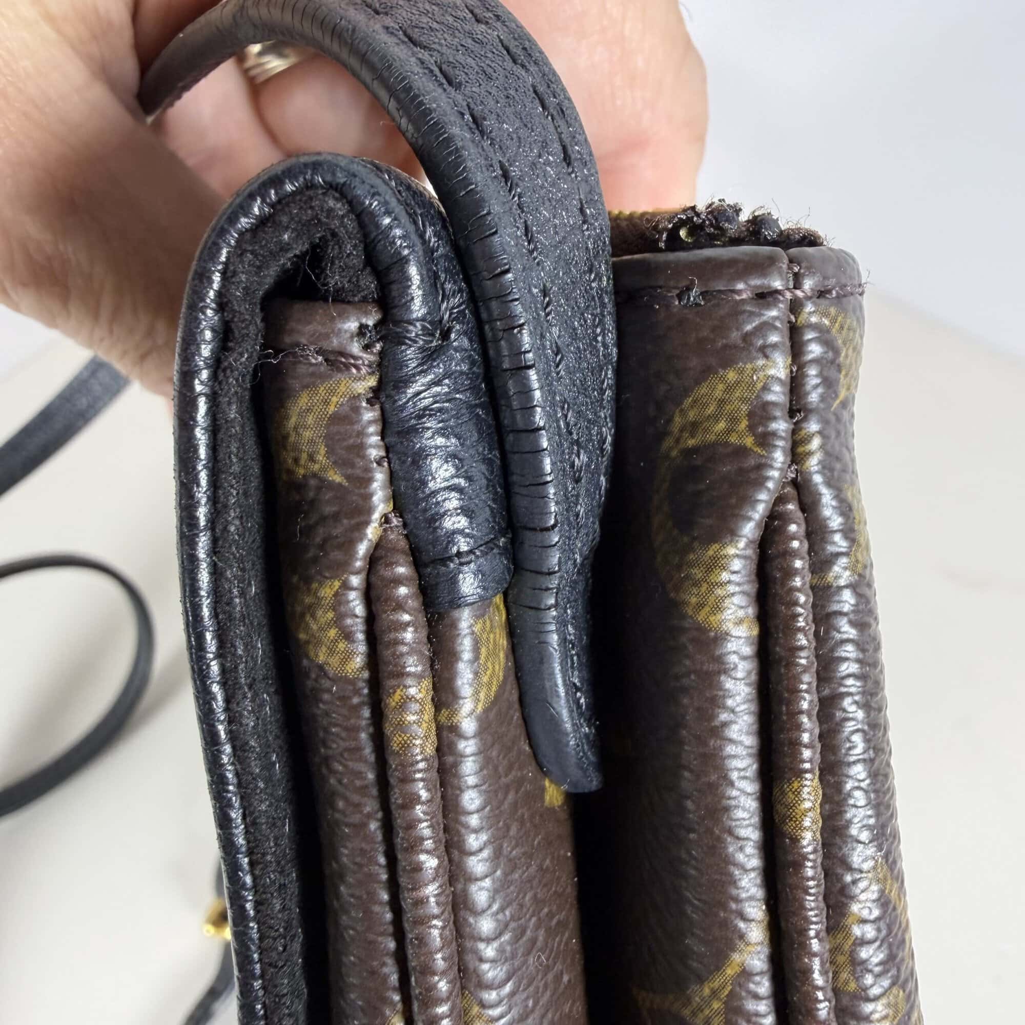 Louis Vuitton Monogram Noir Black Leather Twice Pochette Crossbody Bag - Image 8