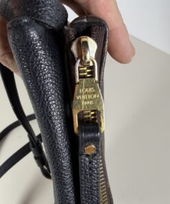 Louis Vuitton Monogram Noir Black Leather Twice Pochette Crossbody Bag - Image 9