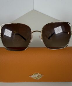 ory Burch Gold Polarized Brown Gradient Butterfly Sunglasses
