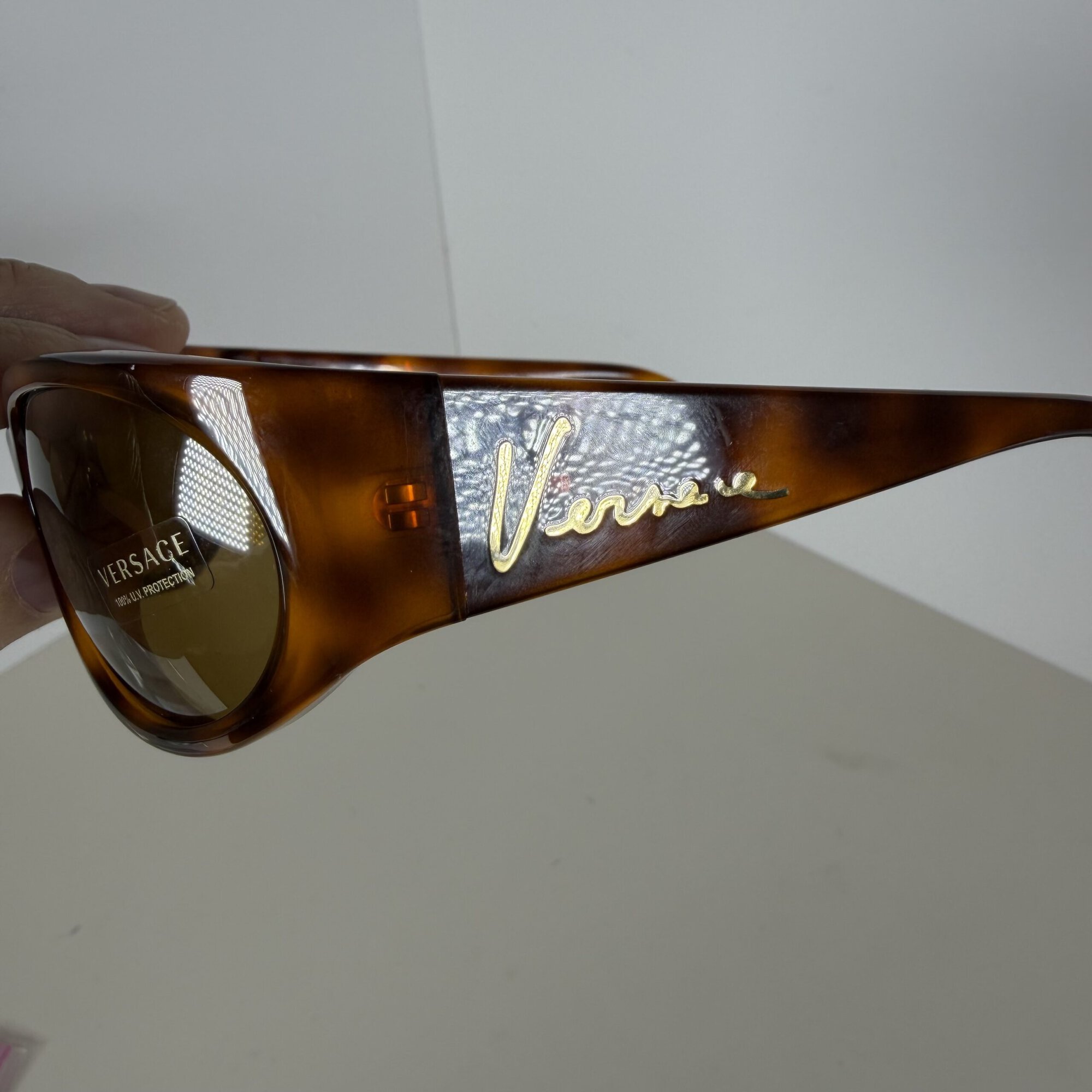 Versace Havana Round Oval Bronze Lens Sunglasses image 2